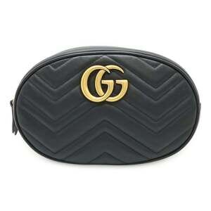 GUCCI Black Leather GG Marmont Bag